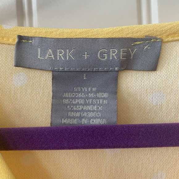NWT Lark + Grey Yellow Polka Dot Dress - Picture 3 of 5